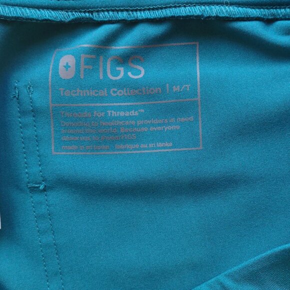 FIGS Scrubs 2 Piece Set Teal-Casma Top Lrg & Zamora Jogger Bottom Med-Tall  EUC - Picture 11 of 12